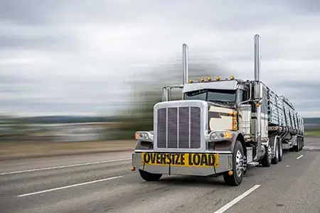 Oversize load semi truck on the highway